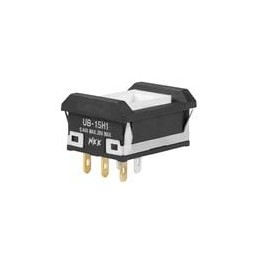 1 pcs : UB15NBKG015C - Pushbutton Switches RECT W/BARIER ON(ON) RED LED SLDR NO CAP