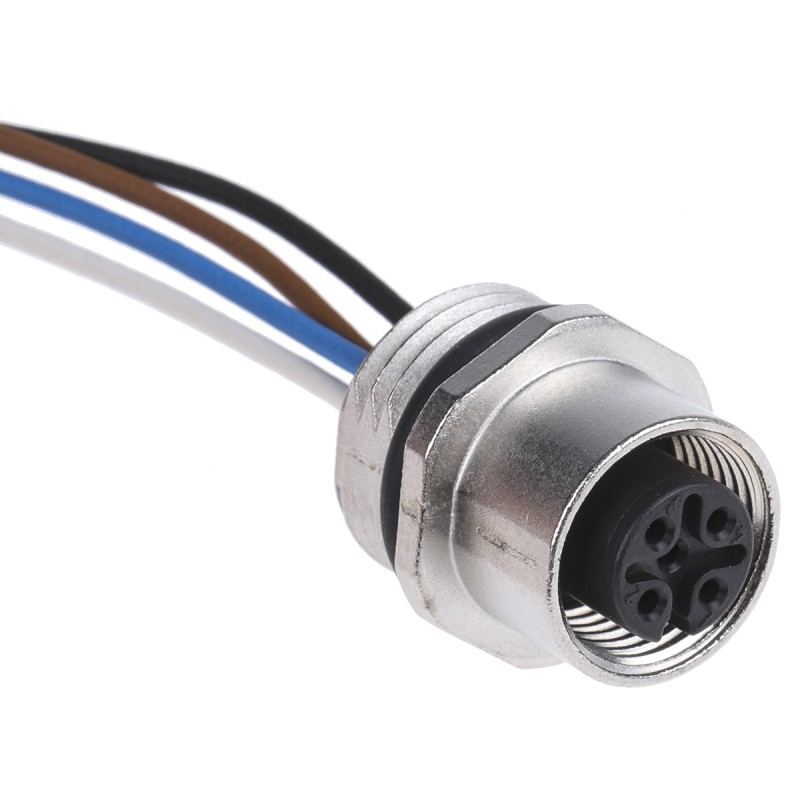 1 pcs - Binder Female 4 way M12 to Unterminated Sensor Actuator Cable, 200mm