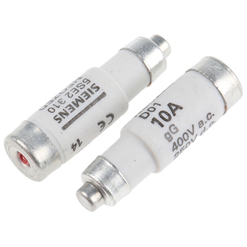 10 pcs - Siemens 10A D01 Neozed Fuse, gG, 400V ac