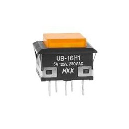 1 pcs : UB16KKW015D-DD - Pushbutton Switches SPDT ON-ON AMBER