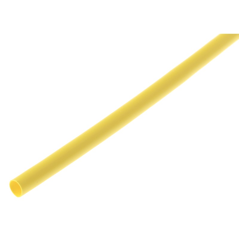 1 pcs - TE Connectivity Heat Shrink Tubing, Yellow 3.2mm Sleeve Dia. x 1.2m Length 2:1 Ratio, RNF-100 Series