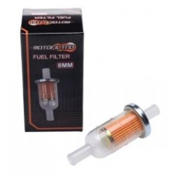 Motofilter, flow-through fuel filter, 8 mm