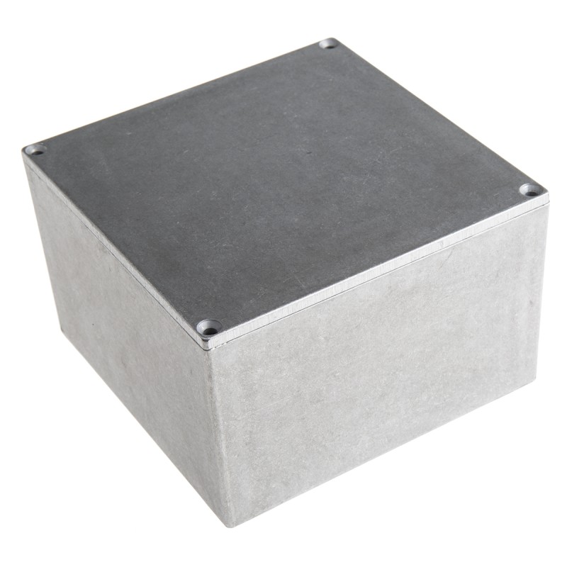 1 pcs - Hammond Eddystone Series Natural Die Cast Aluminium Enclosure, IP54, Natural Lid, 125 x 125 x 79mm