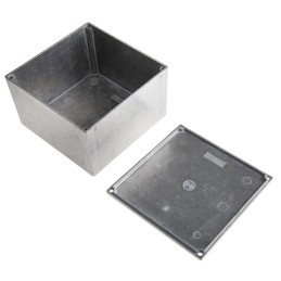 1 pcs - Hammond Eddystone Series Natural Die Cast Aluminium Enclosure, IP54, Natural Lid, 125 x 125 x 79mm