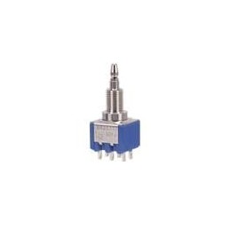 1 pcs : 8R2011-N-Z - Pushbutton Switches DPDT, ON-ON, snap-action pushbutton, 1/4'-40 threaded bushing, solder lug terminals, 3A