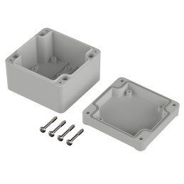 1 pcs - Bopla Euromas II Series Light Grey ABS Enclosure, IP65, Light Grey Lid, 82 x 80 x 57mm