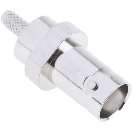 1 pcs - RS PRO, jack Cable Mount BNC Connector, 50Ω, Crimp Termination, Straight Body