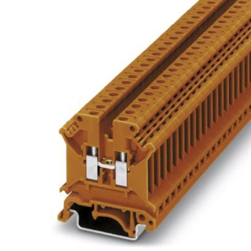 1 pcs - Phoenix Contact UK 5 N OG Series Orange Feed Through Terminal Block, Single-Level, Screw Termination