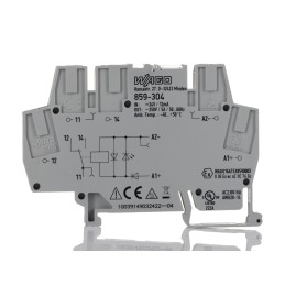 1 pcs - Wago 859 Series Interface Relay, DIN Rail Mount, 24V dc Coil, 1-Pole