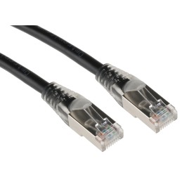 1 pcs - RS PRO Cat5e Male RJ45 to Male RJ45 Ethernet Cable, F/UTP, Black PVC Sheath, 0.5m