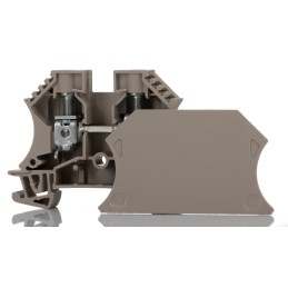 1 pcs - Weidmuller WDU Series Dark Beige DIN Rail Terminal Block, 10mm², 1-Level, Screw Termination, ATEX