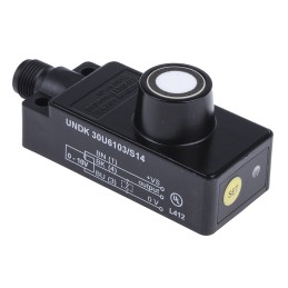 1 pcs - Baumer Ultrasonic Block-Style Proximity Sensor, 100 - 1000 mm Detection, Analogue Output, 15 - 30 V dc,
