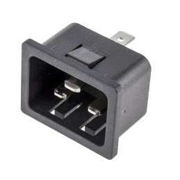 1 pcs - RS PRO C20 Snap-In IEC Connector Male, 16A, 250 V
