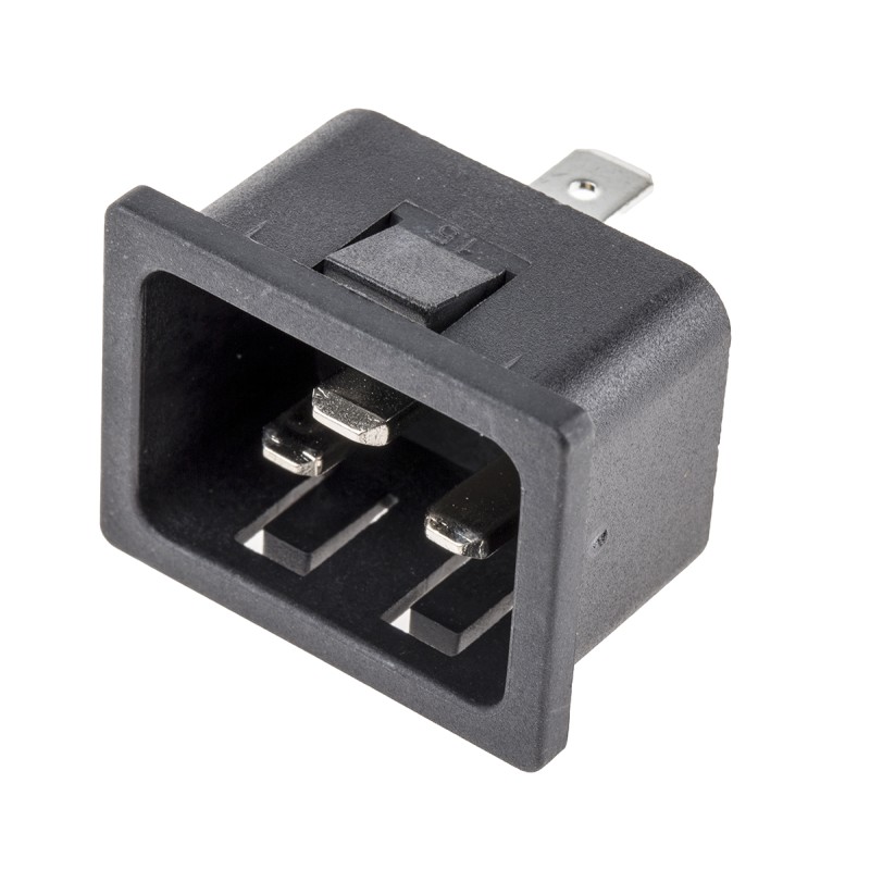 1 pcs - RS PRO C20 Snap-In IEC Connector Male, 16A, 250 V
