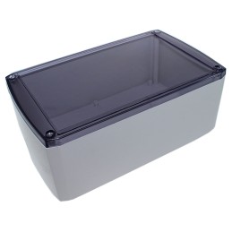 1 pcs - CAMDENBOSS 1102 Series Grey ABS Enclosure, IP54, Transparent Lid, 90 x 50 x 35mm