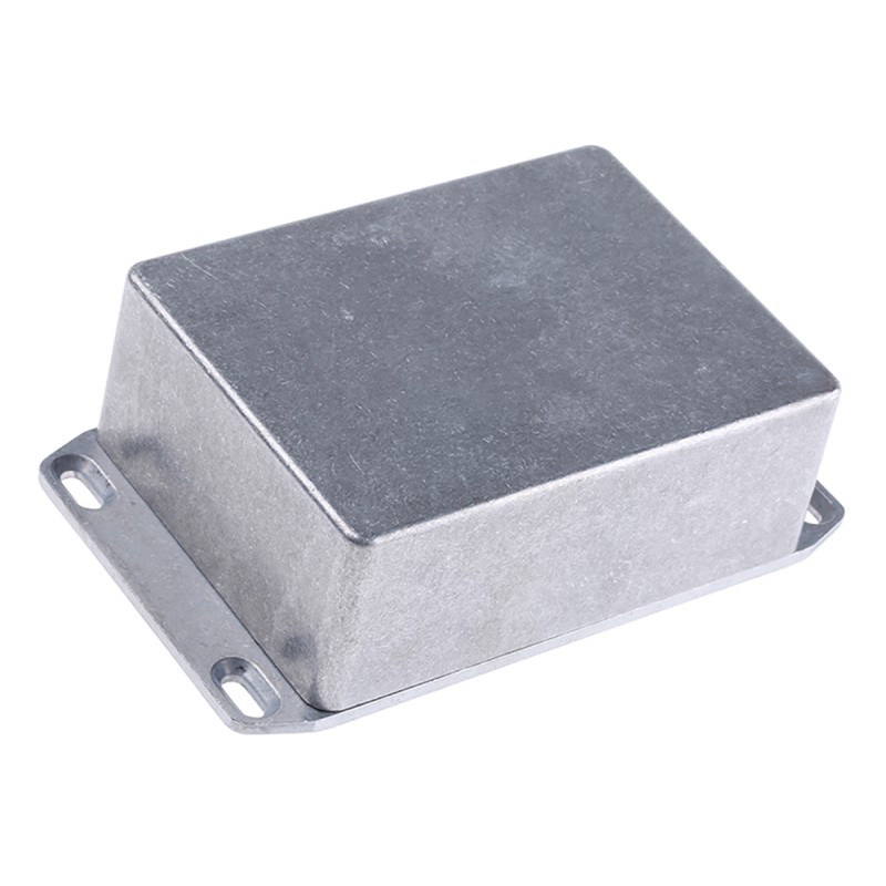 1 pcs - Hammond 1590 Series Natural Die Cast Aluminium Enclosure, IP54, Flanged, Natural Lid, 110 x 82 x 44mm