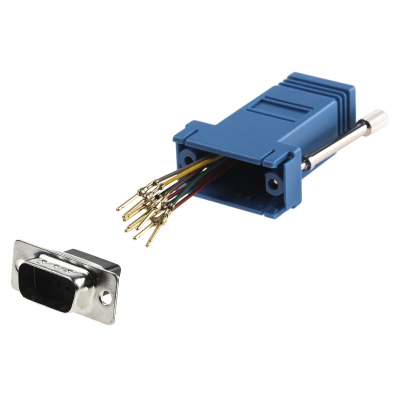 1 pcs - RS PRO D Sub Adapter Male 9 Way D-Sub to Female RJ45