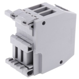 1 pcs - Entrelec Distribution Block, 3 Way, 4mm², 32A, 800 V, Grey