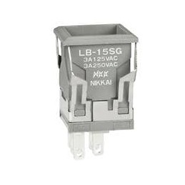 1 pcs : LB15SGW01 - Pushbutton Switches SPDT ON-(ON) GRAY SQUARE BODY ONLY