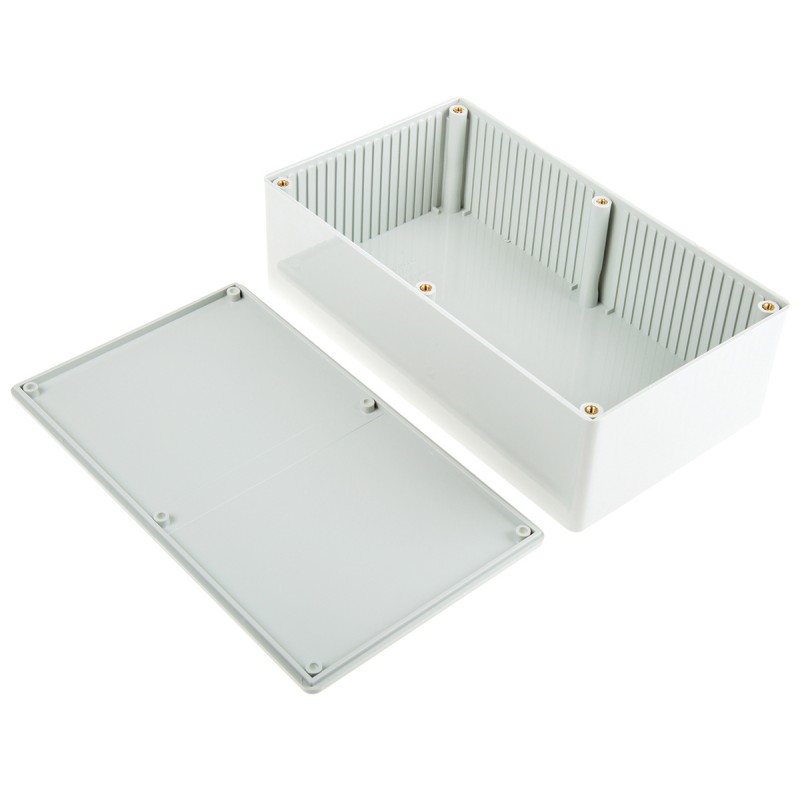 1 pcs - Hammond 1591 Series Grey Flame Retardant ABS Enclosure, IP54, Grey Lid, 191 x 110 x 61mm