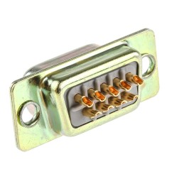 1 pcs - RS PRO 9 Way Panel Mount D-sub Connector Plug, 2.77mm Pitch
