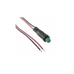 1 pcs : L59D-G12-W - LED Panel Mount Indicators PMI RND .25' LED 12V Wire Green Diffused