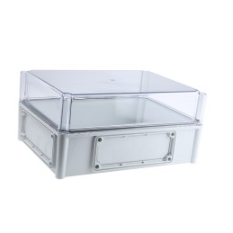 1 pcs - Fibox EK Series Grey Polycarbonate Enclosure, IP66, IP67, Flanged, Transparent Lid, 380 x 280 x 180mm