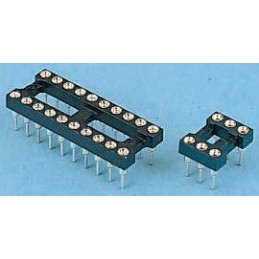 14 pcs - E-TEC 2.54mm Pitch Vertical 28 Way, Through Hole Turned Pin Open Frame IC Dip Socket