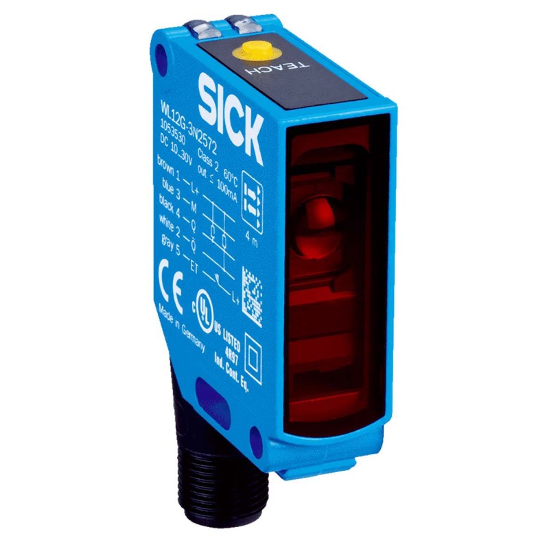 1 pcs - Sick Retroreflective Photoelectric Sensor, Block Sensor, 4 m Detection Range