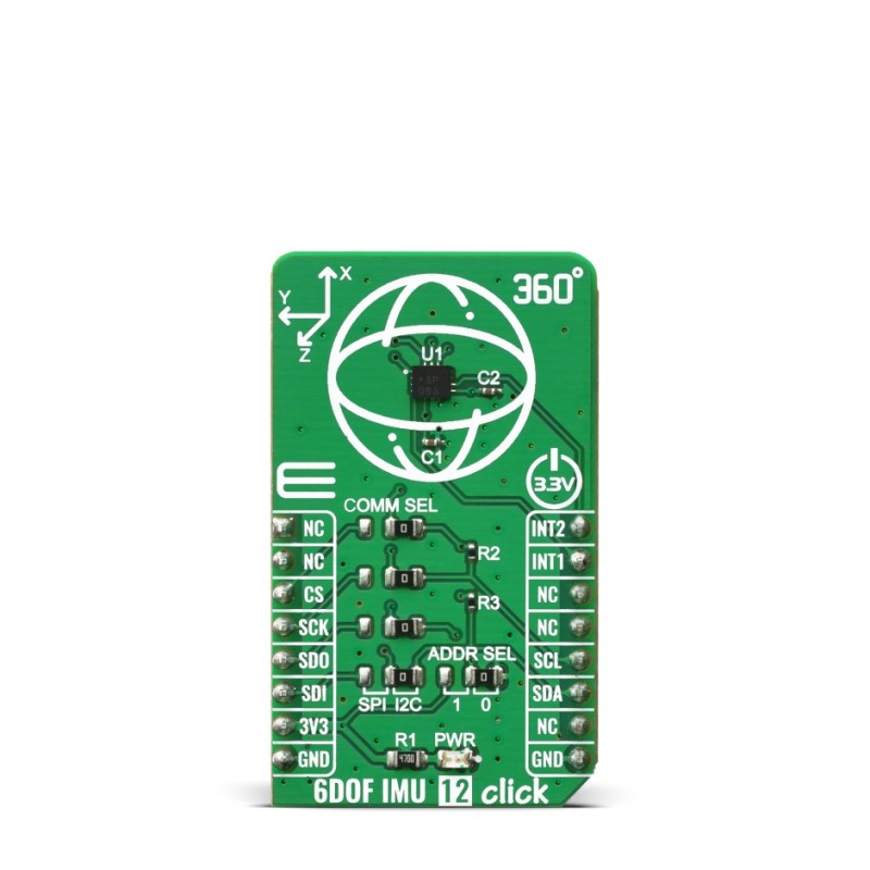 1 pcs - MikroElektronika 6DOF IMU 6 Click Inertial Measurement Unit (IMU) - 6 DoF mikroBus Click Board for BMI270
