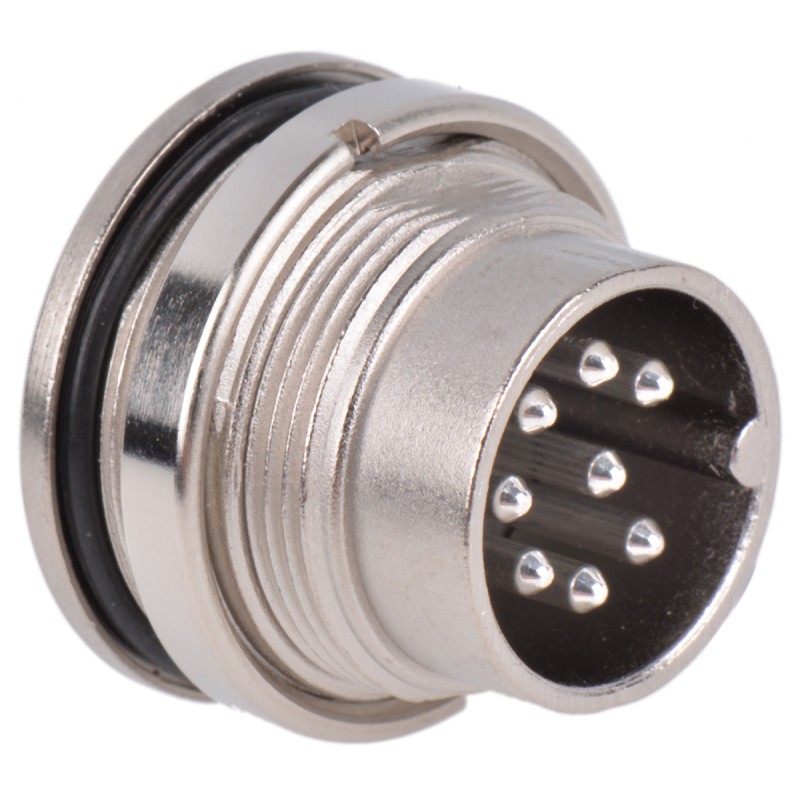 1 pcs - Amphenol, signalmate C091 8 Pole M16 Din Plug, 5.0A, 150.0 V IP67, Screw On, Panel Mount