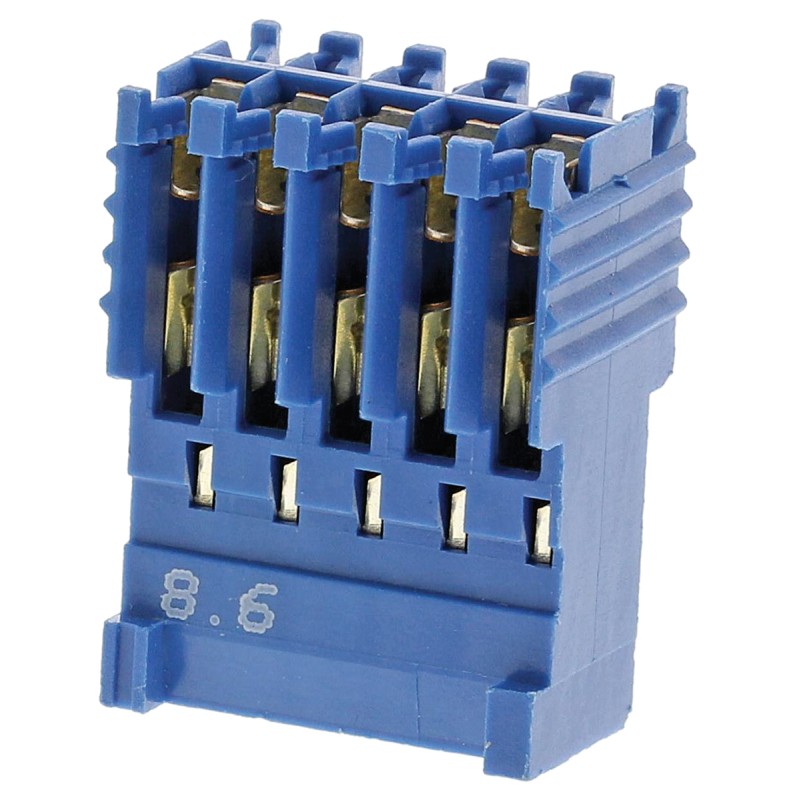10 pcs - TE Connectivity, AMPMODU HE14 Female Connector Housing, 2.54mm Pitch, 10 Way, 2 Row