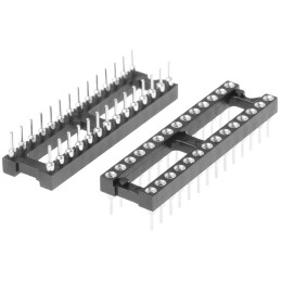 14 pcs - E-TEC 2.54mm Pitch Vertical 28 Way, Through Hole Turned Pin Open Frame IC Dip Socket