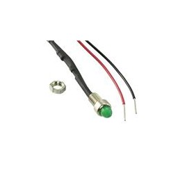 1 pcs : L58D-G24-W - LED Panel Mount Indicators PMI RND .194' LED 24V Wire Green Diff