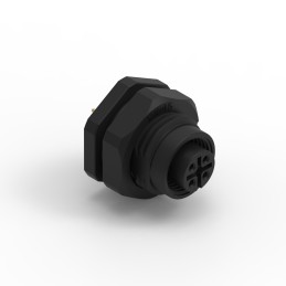 1 pcs - Wurth Elektronik Circular Connector, 4 Contacts, Panel Mount, M12 Connector, Socket, Female, IP68, WR-CIRC Series
