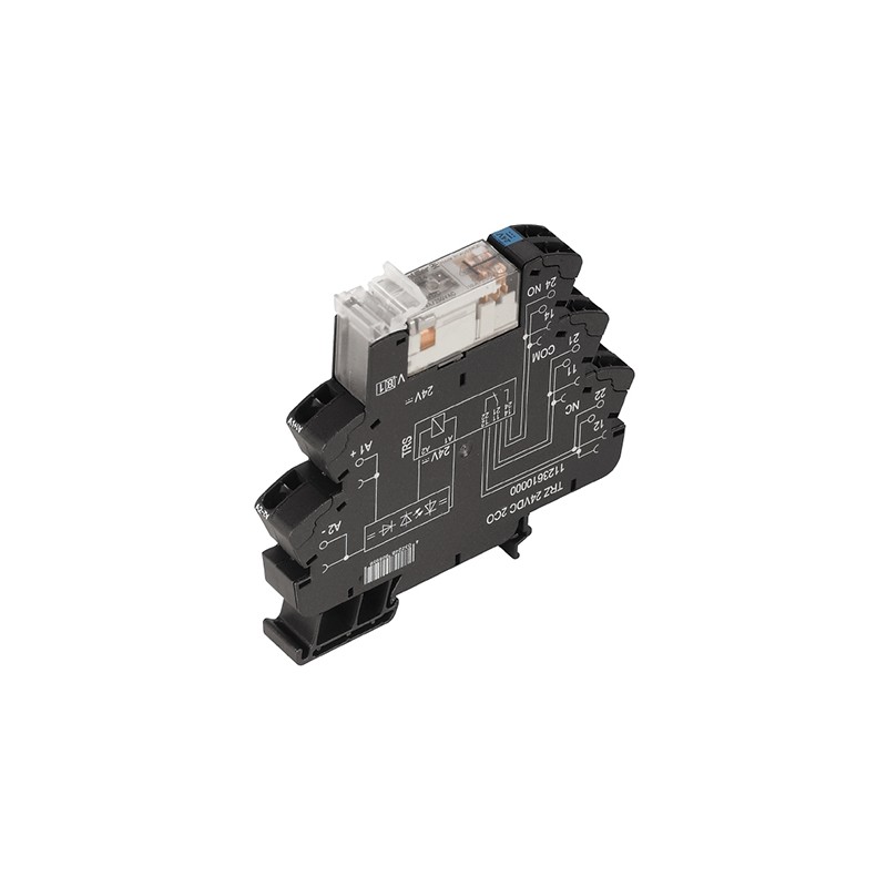 1 pcs - Weidmuller TRZ Series Interface Relay, DIN Rail Mount, 24V Coil, DPDT, 2-Pole