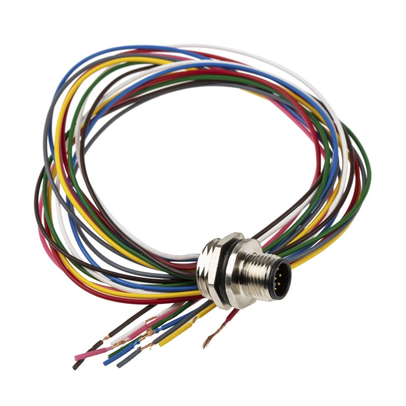 1 pcs - RS PRO Circular Connector, 8 Contacts, Front Mount, M12 Connector, Plug, Male, IP67