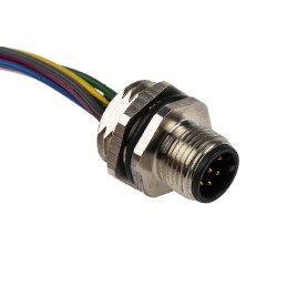 1 pcs - RS PRO Circular Connector, 8 Contacts, Front Mount, M12 Connector, Plug, Male, IP67