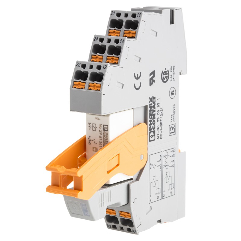 1 pcs - Phoenix Contact RIF-1-RPT-LDP-24DC/1IC Series Interface Relay, DIN Rail Mount, 24V dc Coil, SPST, 1-Pole