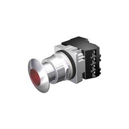 1 pcs : 52PP2G2A - Pushbutton Switches PUSHBUTTON,MTD,RED,1 3/4'MTL ILL,2POS