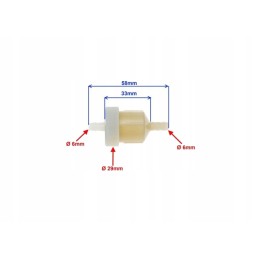 Unscrewable fuel filter with 1 pc 6mm mesh