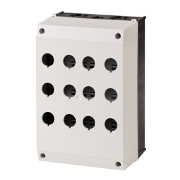 1 pcs - Eaton Grey Plastic RMQ Titan M22 Enclosed Push Button - 12 Hole 22mm Diameter