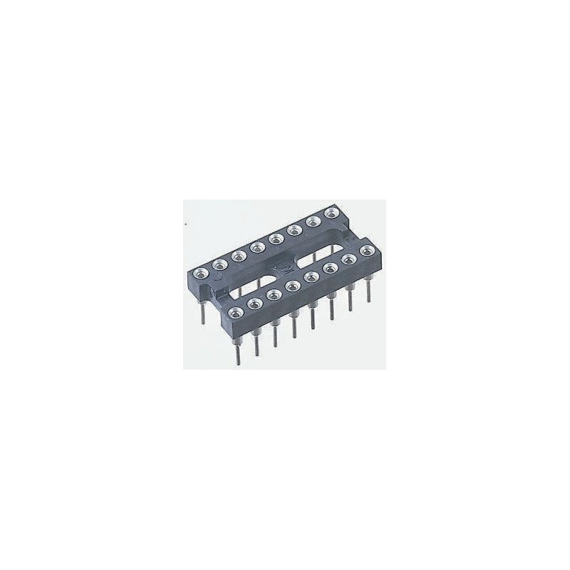 16 pcs - Winslow 2.54mm Pitch Vertical 24 Way, Through Hole Turned Pin Open Frame IC Dip Socket, 5A