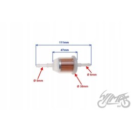 Fuel filter, paper insert, 1 piece, motogeneric
