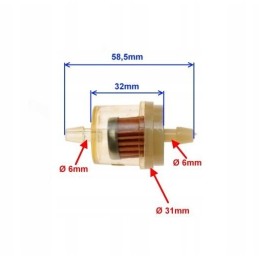 Fuel filter atv quad scooter motorcycle and others 6mm