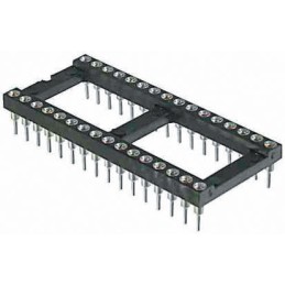 16 pcs - Winslow 2.54mm Pitch Vertical 24 Way, Through Hole Turned Pin Open Frame IC Dip Socket, 3A