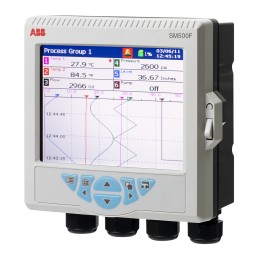 1 pcs - ABB SM503FCB, 3 Input Channels, 4 Output Channels, Videographic Chart Recorder Measures Current, Resistance,