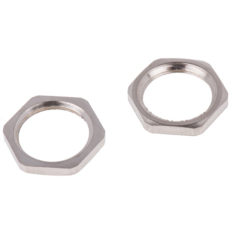 4 pcs - PMA Nickel Nickel Plated Brass Cable Gland Locknut, M16 Thread
