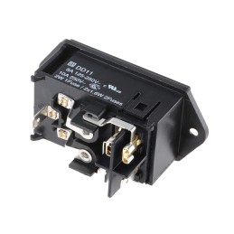 1 pcs - Schurter C14 Panel Mount IEC Connector Male, 10A, 250 V