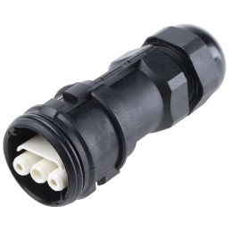 1 pcs - 3 Pole IP68 Rating Cable Mount Female Mains Inline Connector Rated At 16A